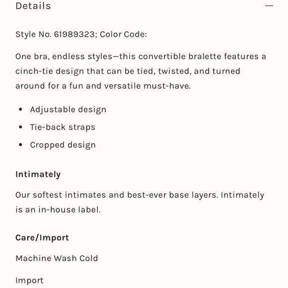 Free People Intimately Summer of Love Convertible Bra xl - Picture 8 of 11